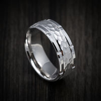14K Gold Men's Ring with Hammer Finish