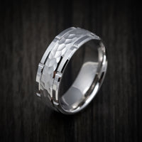 14K Gold Men's Ring with Hammer Finish