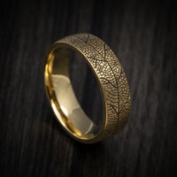 14K Gold Men's Ring with Leaf Design