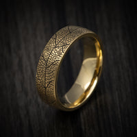 14K Gold Men's Ring with Leaf Design