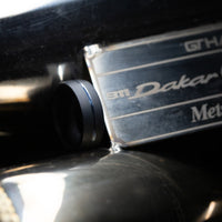 Darkened Tantalum Ring with Supercar Ron Authentic Supercar Exhaust Inlay and Forged Carbon Fiber Sleeve