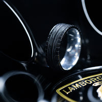 Black Titanium Tire Tread Ring with Supercar Ron Authentic Supercar Wheel Sleeve