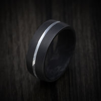 Darkened Tantalum Ring with Supercar Ron Authentic Supercar Exhaust Inlay and Forged Carbon Fiber Sleeve