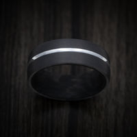 Darkened Tantalum Ring with Supercar Ron Authentic Supercar Exhaust Inlay and Forged Carbon Fiber Sleeve