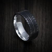 Black Titanium Tire Tread Ring with Supercar Ron Authentic Supercar Wheel Sleeve