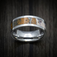 Tungsten Men's Ring with Indian Blanket Jasper Stone Inlay
