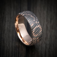Darkened Superconductor Men's Ring with 14K Rose Gold Sleeve