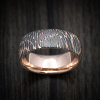 Darkened Superconductor Men's Ring with 14K Rose Gold Sleeve