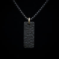 Black Zirconium Hammered Pendant and Chain