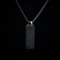 Black Zirconium Hammered Pendant and Chain