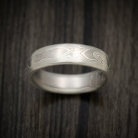Handmade Palladium and Silver Mokume Gane Woodgrain Pattern Men's Ring