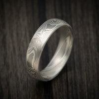 Handmade Palladium and Silver Mokume Gane Twist Pattern Men's Ring