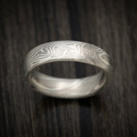 Handmade Palladium and Silver Mokume Gane Twist Pattern Men's Ring