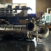 Palladium Silver Signet Ring with Supercar Ron Authentic Supercar Exhaust Inlay