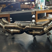 Palladium Silver Signet Ring with Supercar Ron Exhaust Inlay - Choose Your Exhaust