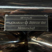 Darkened Tantalum Ring with Supercar Ron Authentic Supercar Exhaust Inlay and Forged Carbon Fiber Sleeve