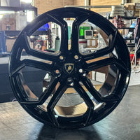 Black Titanium Tire Tread Ring with Supercar Ron Authentic Supercar Wheel Sleeve