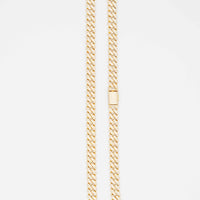 Gold Iced Moissanite Prong Miami Cuban Chain 8mm