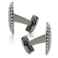 Silver Circle Dot Texture Cufflinks