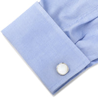 Sterling Silver Classic Formal Mother of Pearl Cufflinks