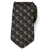 Star Wars Grogu Black and Orange Dotted Tie