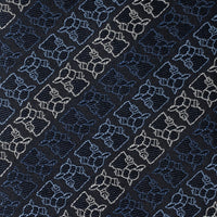 Star Wars Grogu Outline Striped Navy Tie