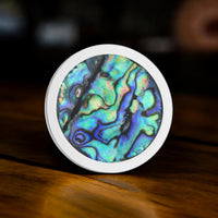 Titanium and Abalone Premium Golf Ball Marker by Doubloon Golf