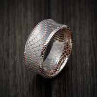 Etched Superconductor Men's Ring Custom Made Titanium-Niobium and Copper Band