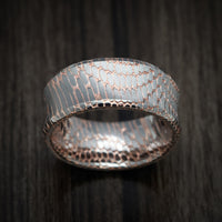 Etched Superconductor Men's Ring Custom Made Titanium-Niobium and Copper Band