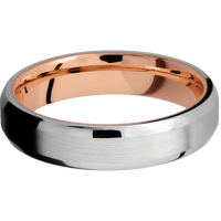 14K White Gold + Satin , Polish Finish + 10K Rose Gold
