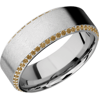 10K White Gold + Distressed , Polish Finish
