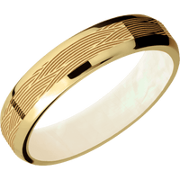 18K Yellow Gold + Polish , Polish Finish + Freshwater Mother of Pearl