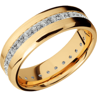 14K Yellow Gold + Satin , Polish Finish