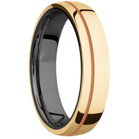 10K Yellow Gold + Polish , Polish Finish + Zirconium