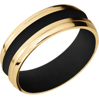 10K Yellow Gold + Satin , Polish Finish + Black