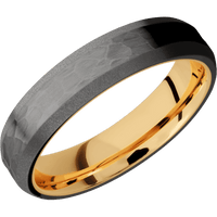 Tantalum Noir + Hammer , Sand Finish + 14K Yellow Gold