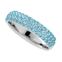 18K White Gold band with 52 Round Lab Blue Diamond having TCW-.78