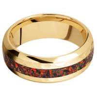 10K Yellow Gold + Hammer , Polish Finish