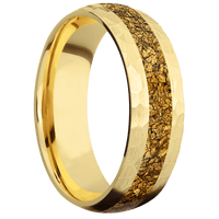 14K Yellow Gold + Hammer Finish