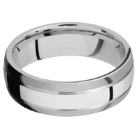18K White Gold + Polish , Sand Finish