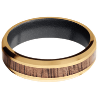 10K Yellow Gold + Satin , Satin Finish + Dark Grey