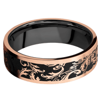 14K Rose Gold + Satin Finish + Zirconium