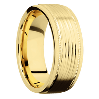 22K Yellow Gold + Treebark3 , Bead Finish