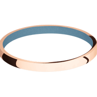 14K Rose Gold + Polish Finish + Polar Blue