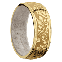 18K Yellow Gold + Polish Finish + Antler