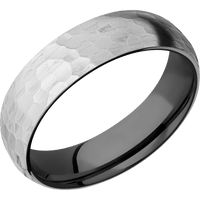 10K White Gold + Hammer Finish + Zirconium