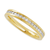14K Yellow Gold band with 21 Round Lab Grown Diamond having TCW-.32