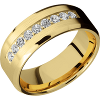 14K Yellow Gold + Satin , Polish Finish
