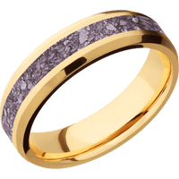 14K Yellow Gold + Bead , Polish Finish