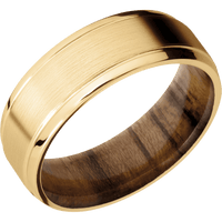 10K Yellow Gold + Satin , Polish Finish + Teak